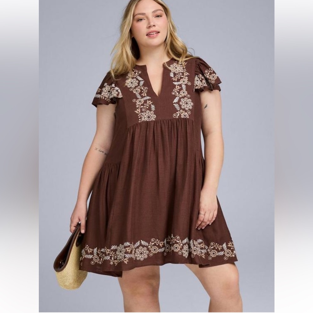 NWT Torrid Belle Isle flutter sleeve trapeze mini dress size 2 2x 18 20